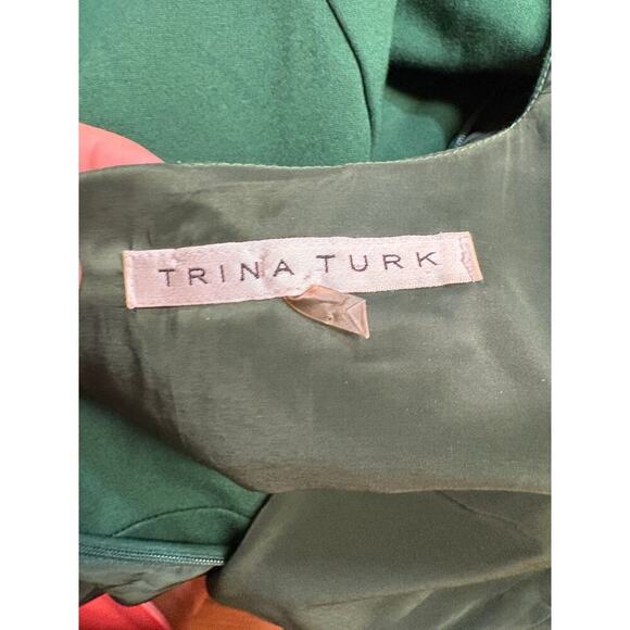 Trina Turk Emerald Green Monarch Ponte 1/2 Sleeve Sheath Career Dress - 2/4 - Picture 8 of 10
